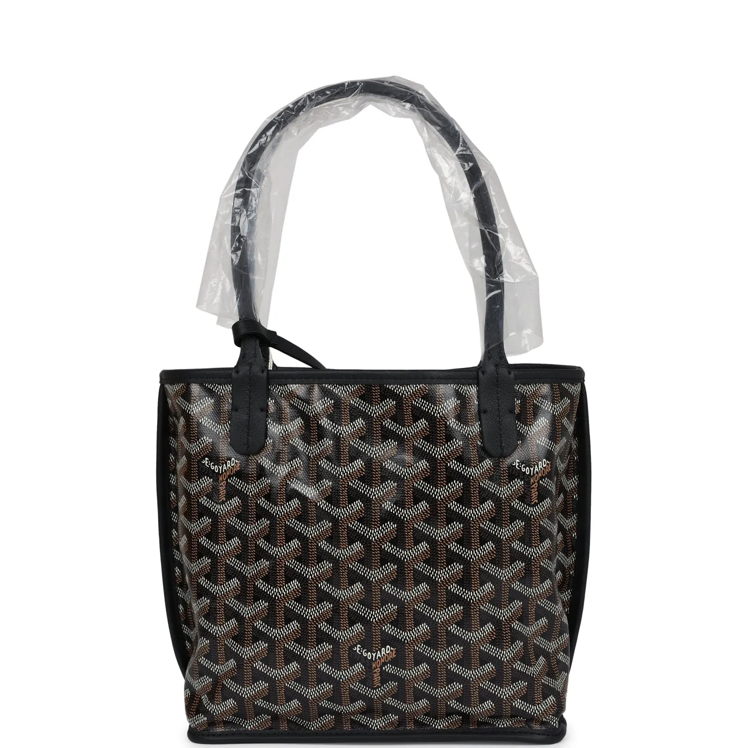 Goyard Goyardine Black Anjou Mini Bag Palladium Hardware