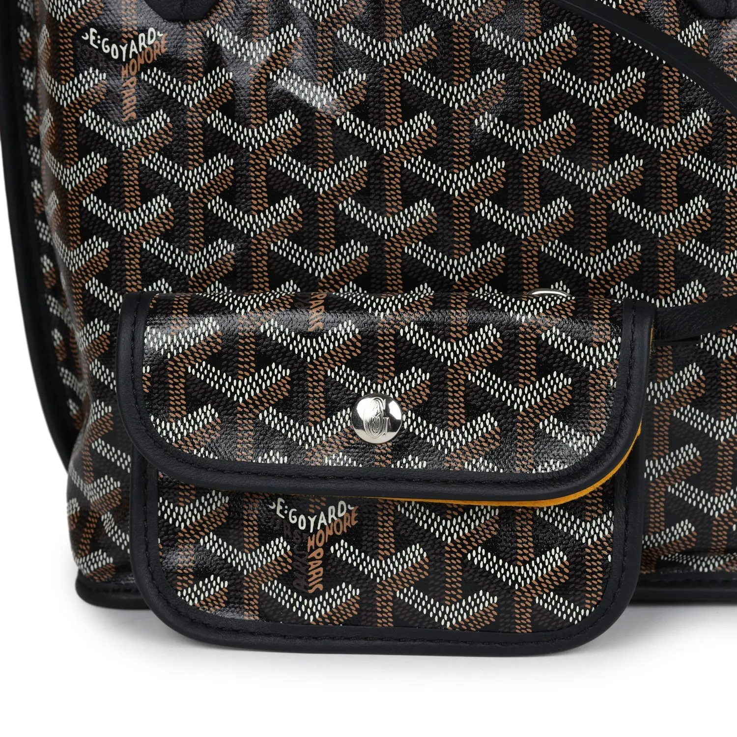 Goyard Goyardine Black Anjou Mini Bag Palladium Hardware