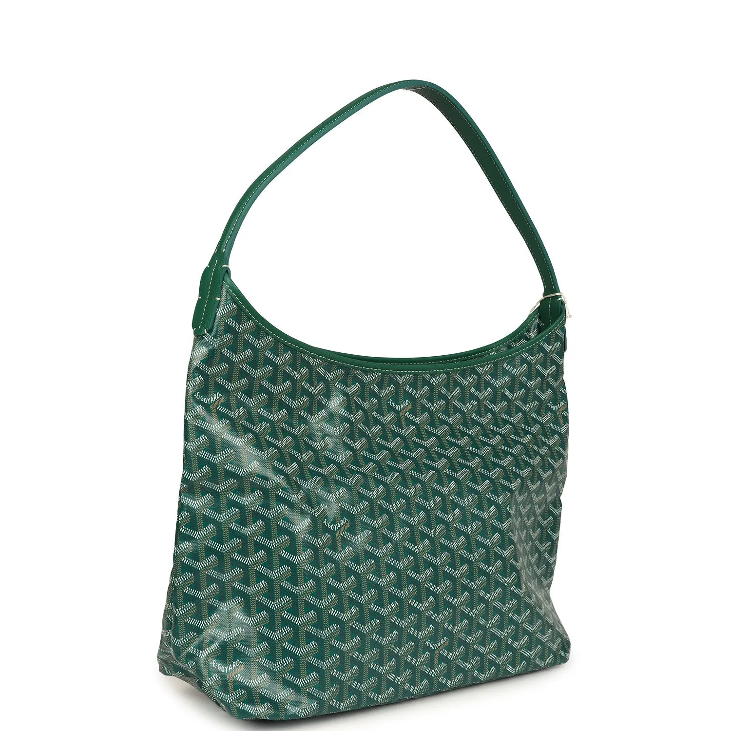 Goyard Goyardine Green Boheme Hobo Bag Palladium Hardware