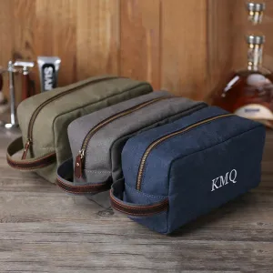 Groomsmen Gifts Personalized Toiletry Bag Monogrammed Dopp Kit Embroidery Shaving Kit Washed Canvas Travel Case DB99