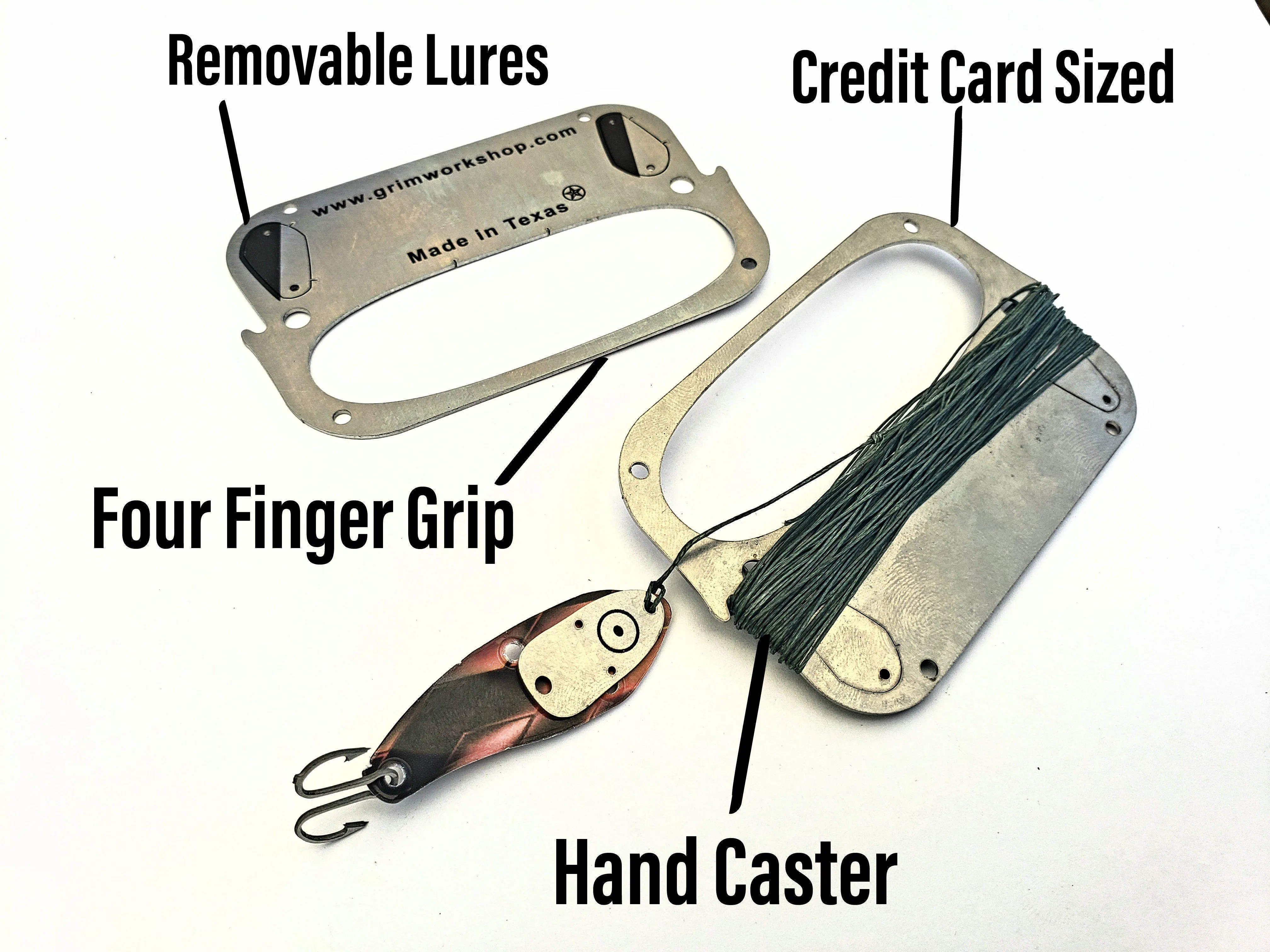 Hand Caster Fishing Card : 4 Finger Grip Fishing Handline Reel