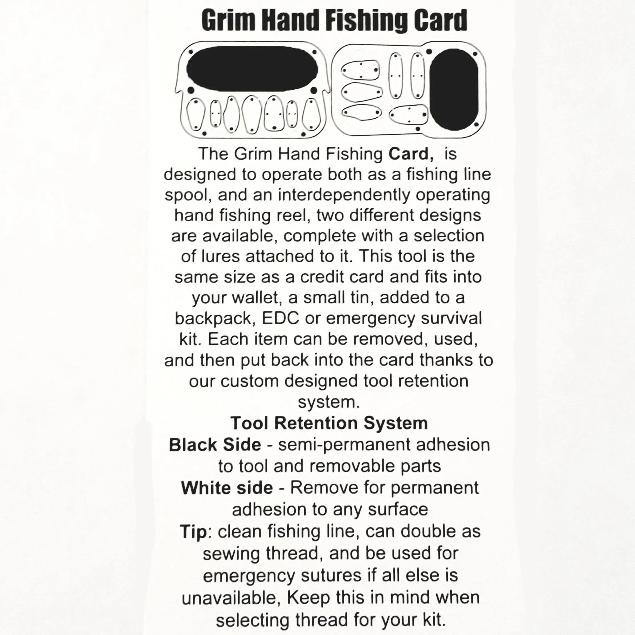 Hand Caster Fishing Card : 4 Finger Grip Fishing Handline Reel