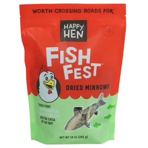 Happy Hen Treats Fish Fest Dried Minnows 10-oz, Poultry Treat