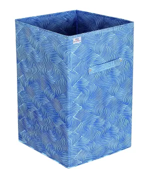 Heart Home Lehariya Printed Non-Woven Foldable Large Laundry basket/Hamper With Handles (Blue)-HS43HEARTH25864