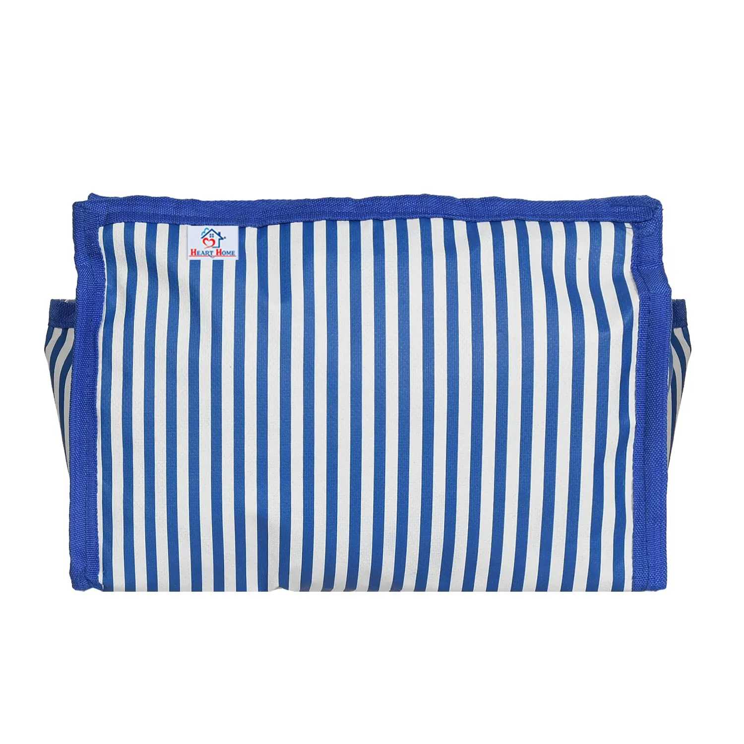 Heart Home Lining Print PVC Toiletry Bag for Home & Travelling with 3 Main Zipper Pack of 2 (Blue) 54HH4351.