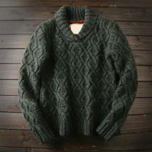 Heavy hard goods 100/wool Italian custom foreign trade original single tail goods men's thickened knitted sweater jacket