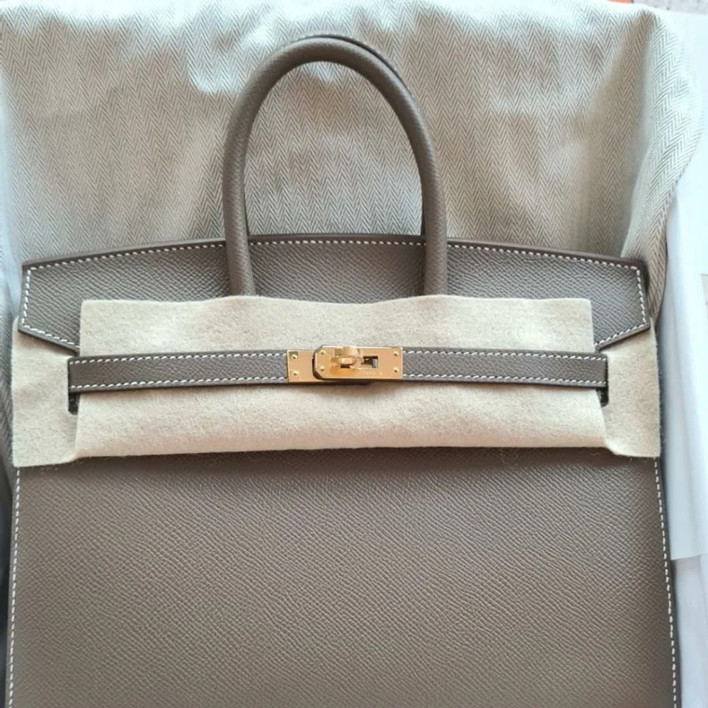 Hermès Birkin 25 Etoupe Sellier Epsom Gold Hardware GHW