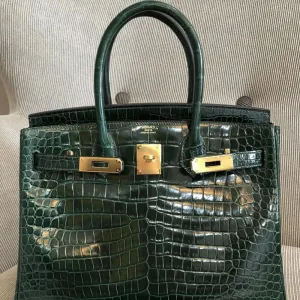 Hermès Birkin 30 Vert Fonce Crocodile Porosus Lisse Gold Hardware GHW