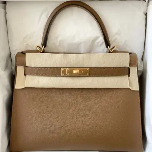 Hermès Kelly 28 Alezan Sellier Epsom Gold Hardware GHW