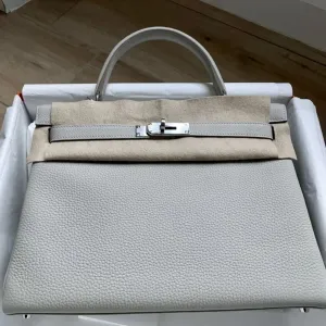 Hermès Kelly 32 Gris Perle Togo Palladium Hardware PHW