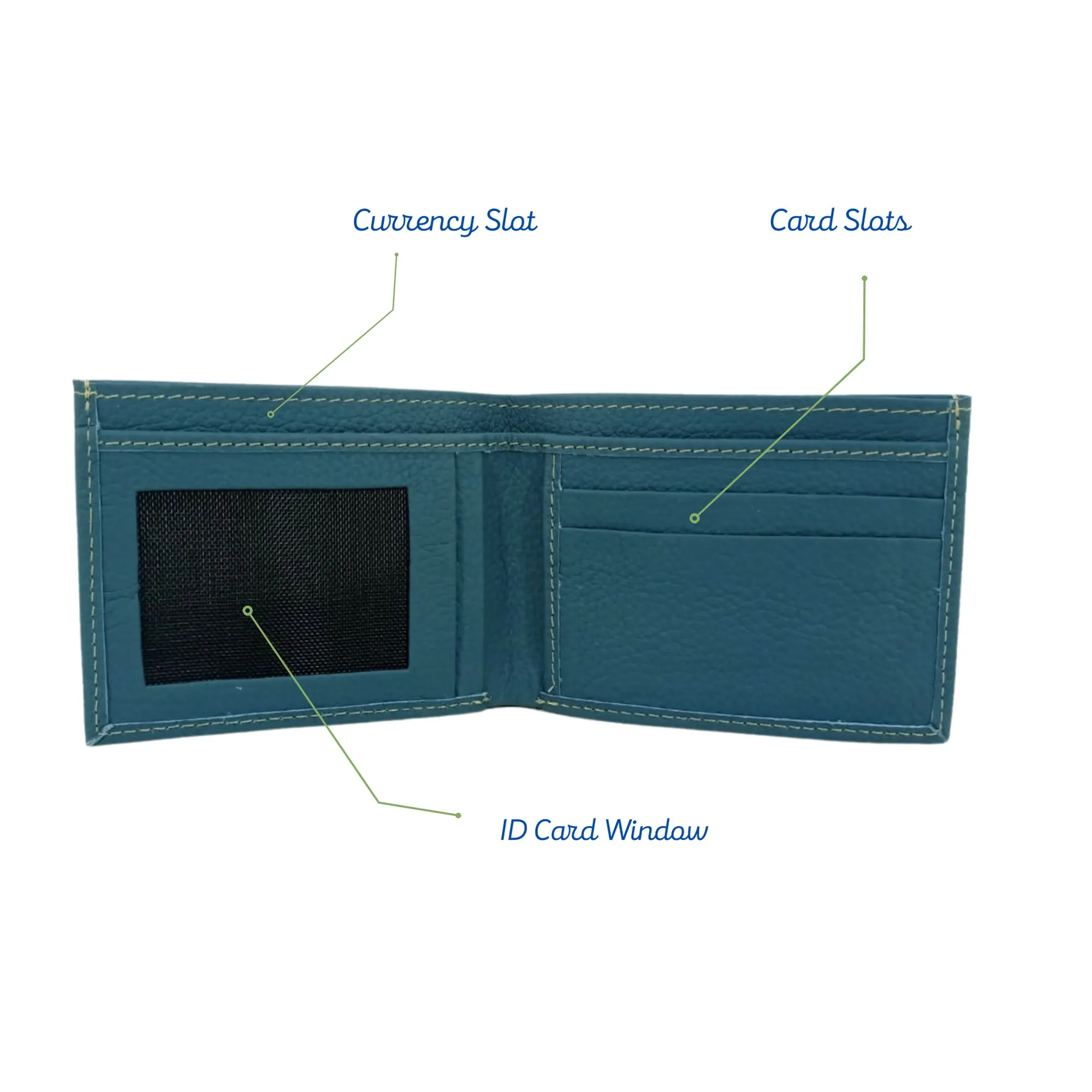 Ink Blue Slim Fold Leather Wallet