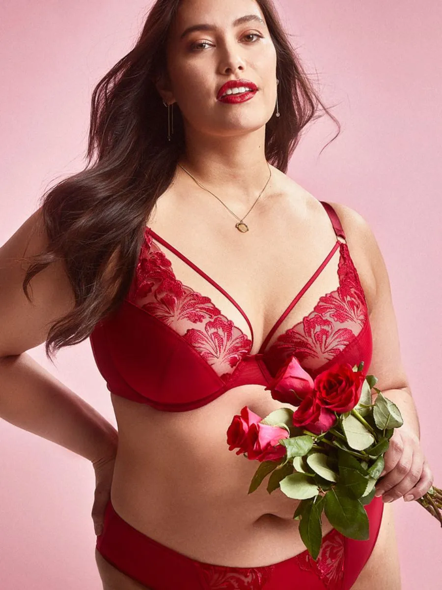 Jaida Plunge Bra - Scarlet