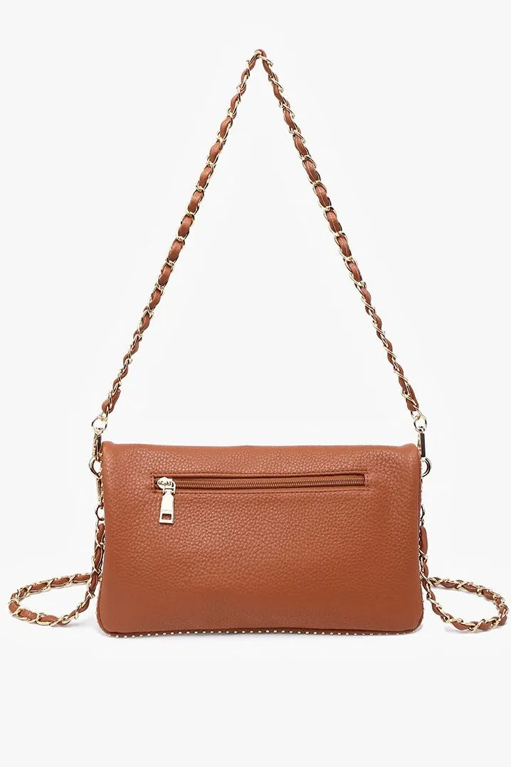 Julie Studded Detail Crossbody- Brown