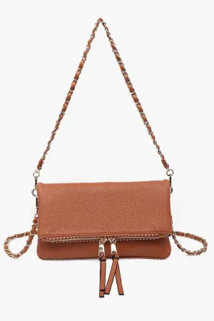 Julie Studded Detail Crossbody- Brown