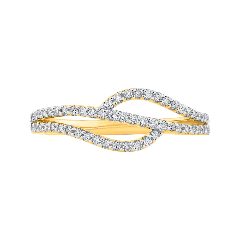 KATARINA Prong set Diamond Bypass Curved Anniversary Ring (1/3 cttw)