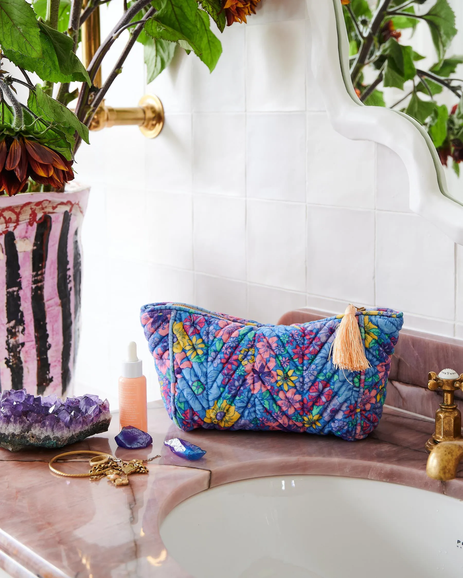 Kip & Co Quilted Velvet Toiletry Bag - Bunch of Fun