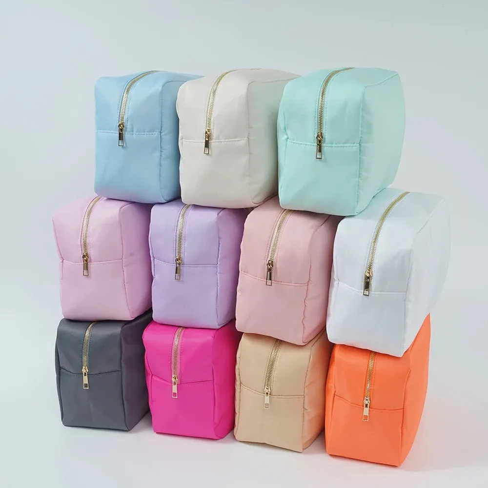 Large Nylon Cosmetic Bag - Assorted Colors