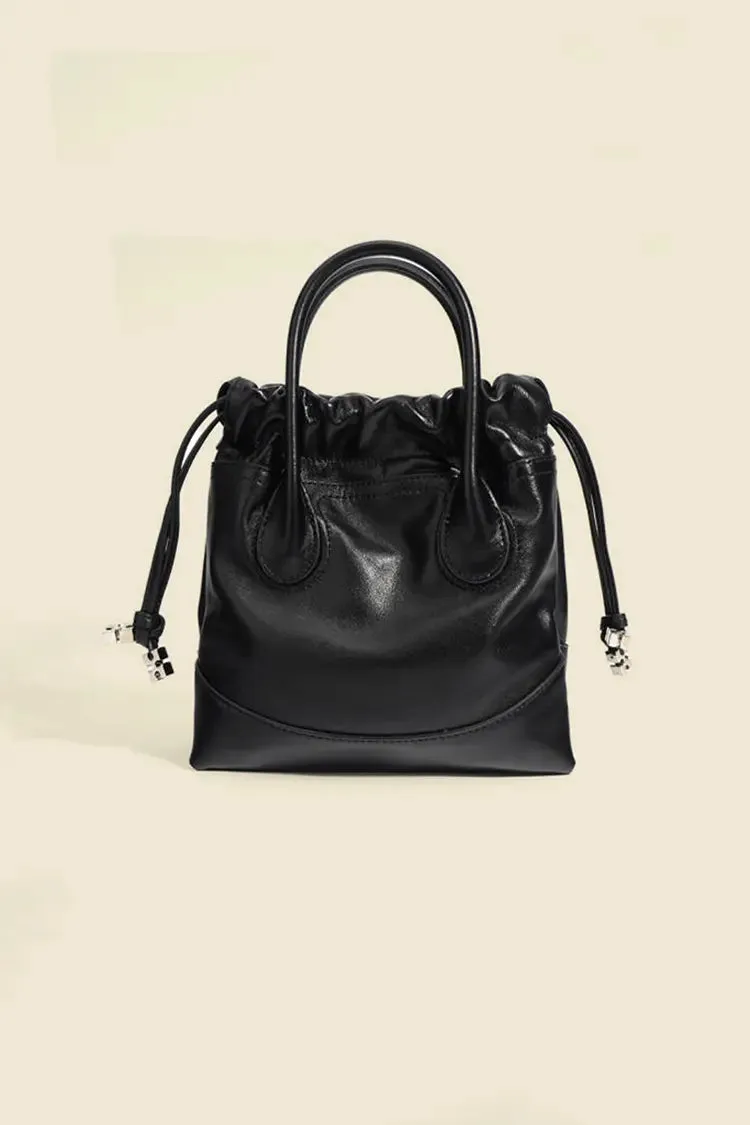 Leather Mini Tote Bag with Top Handles