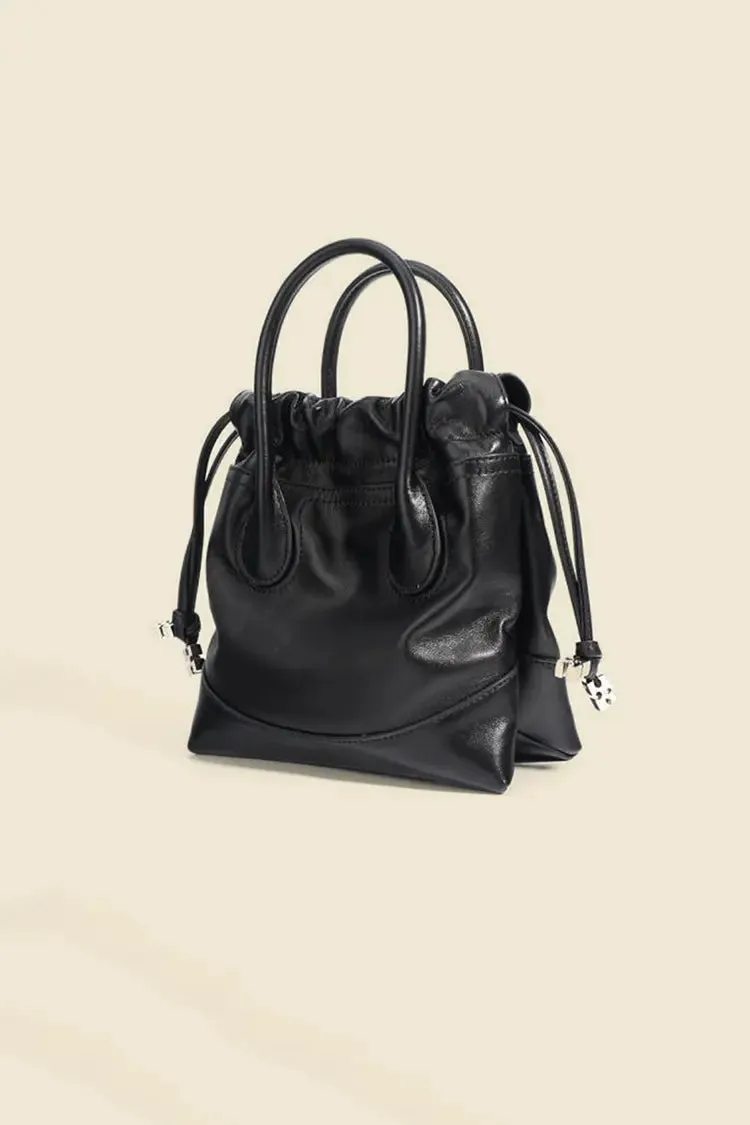 Leather Mini Tote Bag with Top Handles