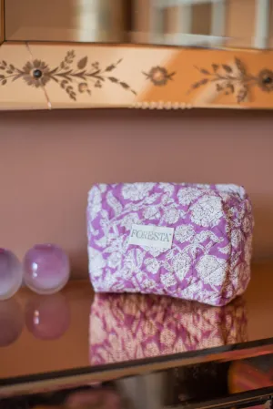 Lilac quilted makeup bag