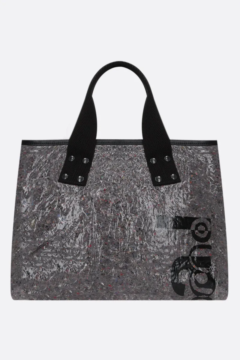 logo print protective felt tote bag