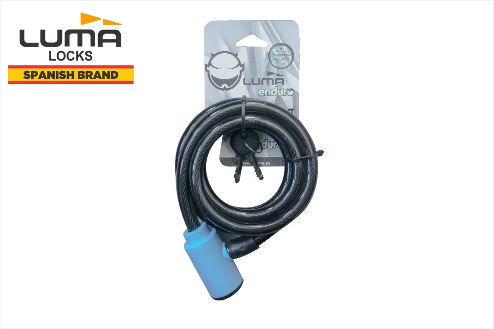 Luma Enduro 7335 Spiral Bike Lock 185cm Blue