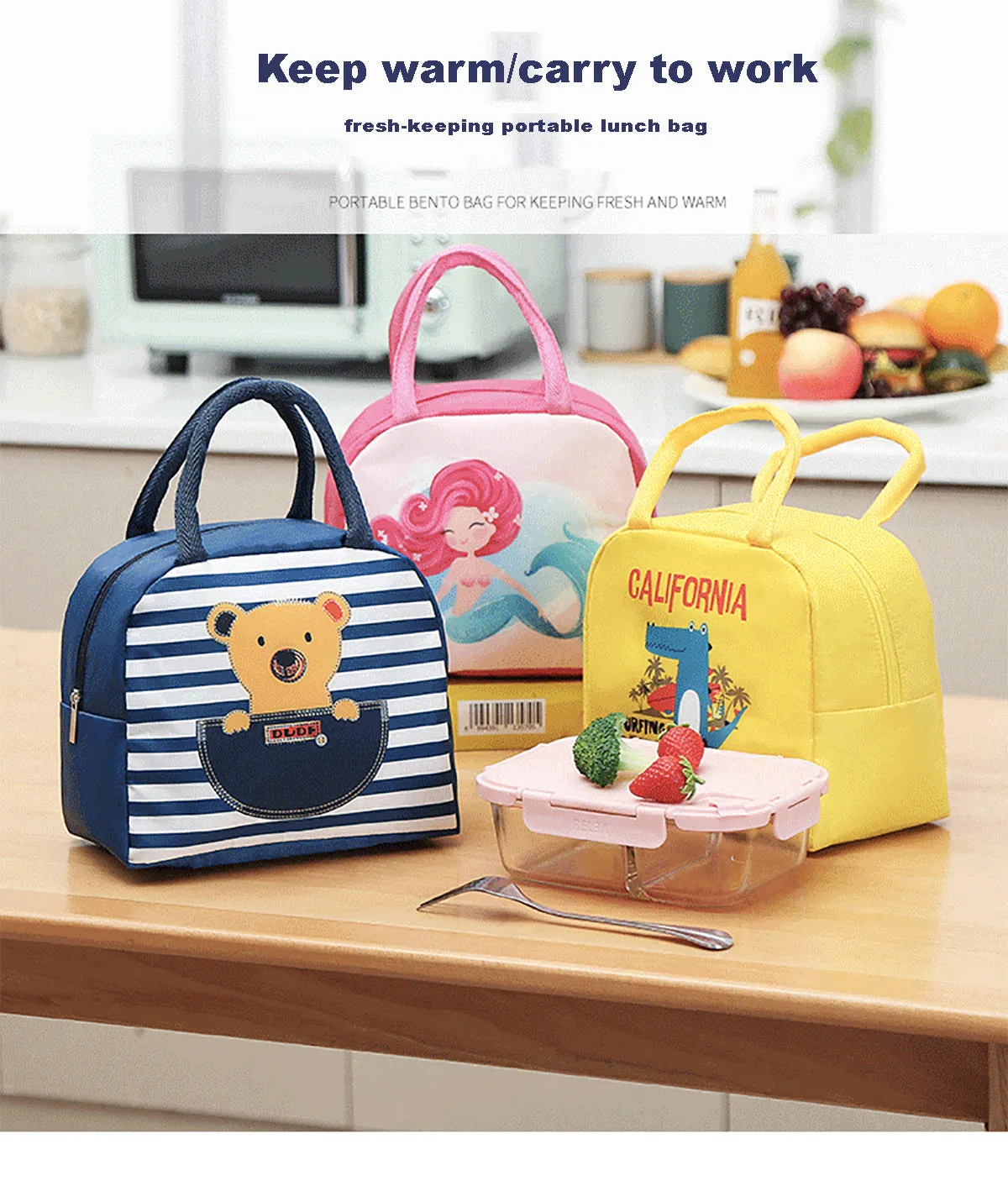 Lunch Box Insulated Bag Soft Leakproof Lunch Bag for Kids Men Women, Durable Thermal Lunch Pail for School Work Office | Fit 6 Cans-Yellow Dragon