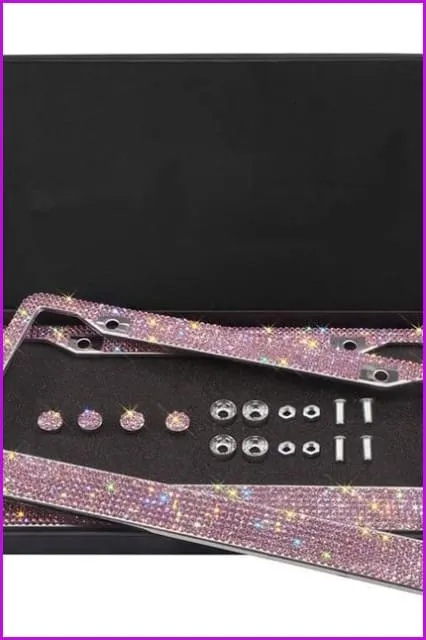 Luxury Bling Rhinestone Premium Crystal Car License Plate Frame F2321