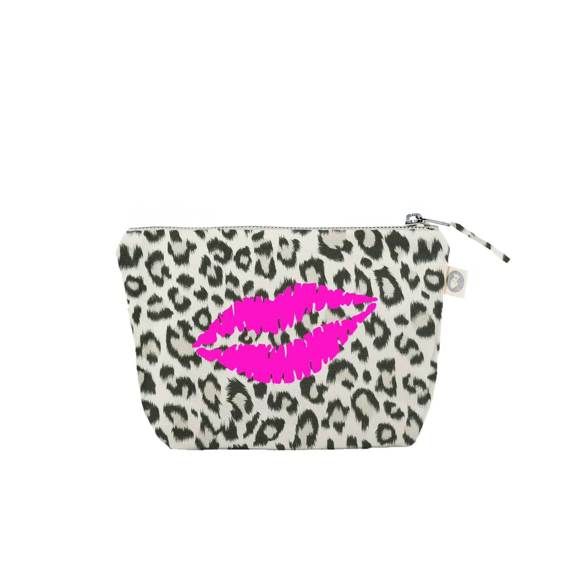 Makeup Bag: Leopard with Neon Pink Matte Lips