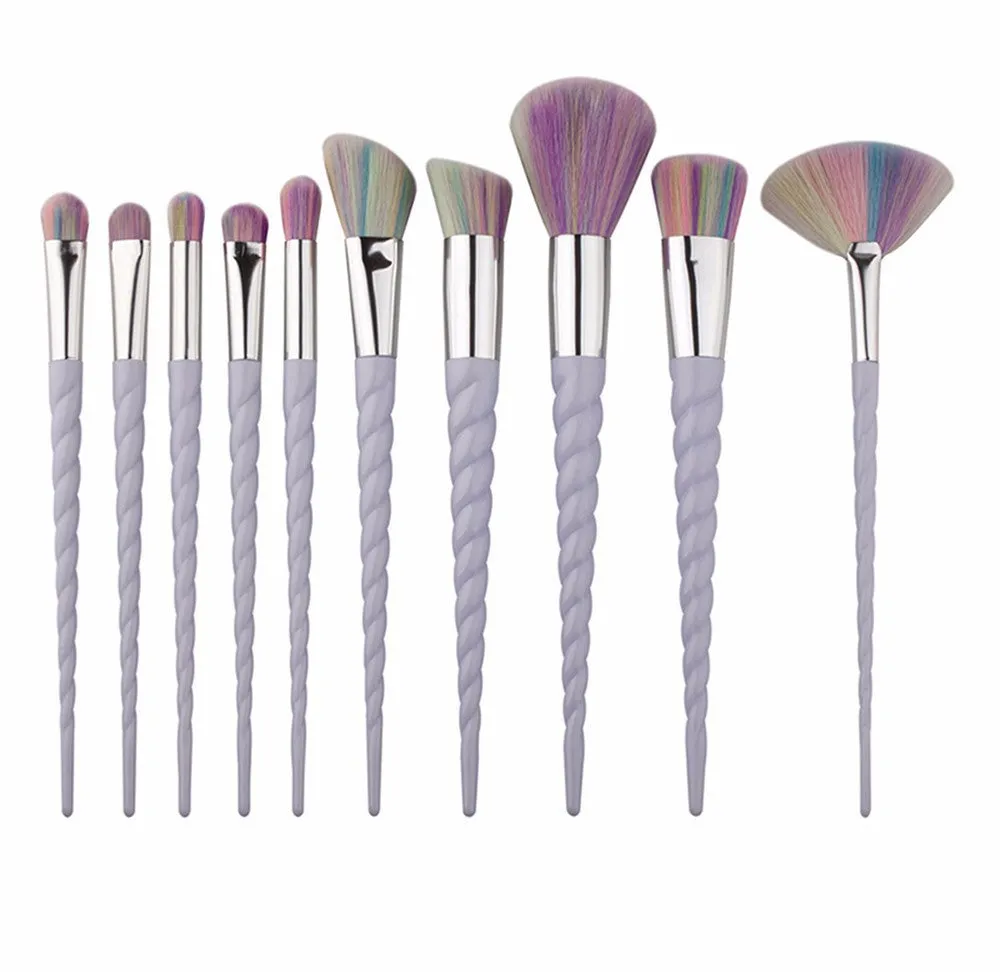 Makeup Brush Transparent Glitter Spiral Pattern