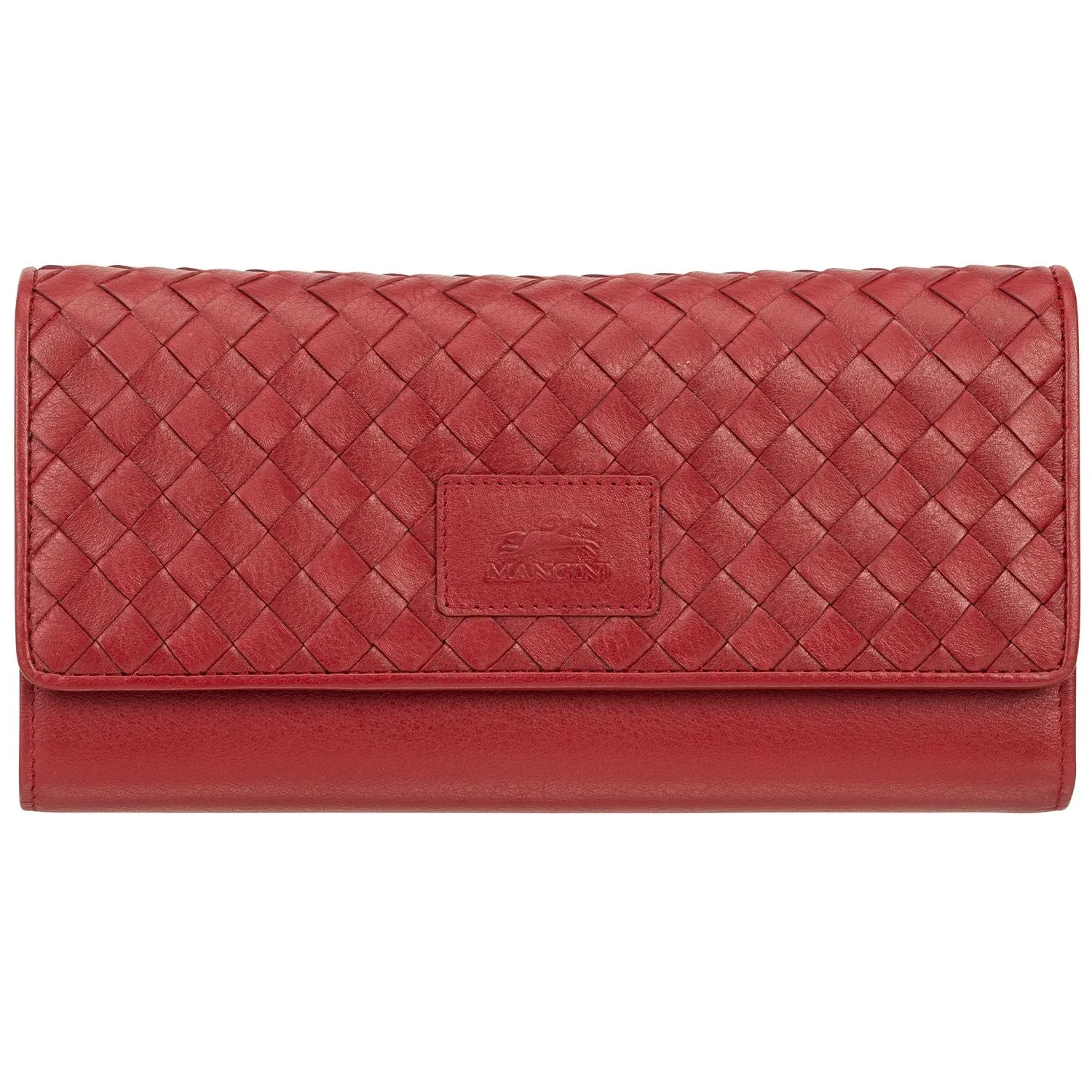 Mancini BASKET WEAVE RFID Secure Quadruple Fold Wallet