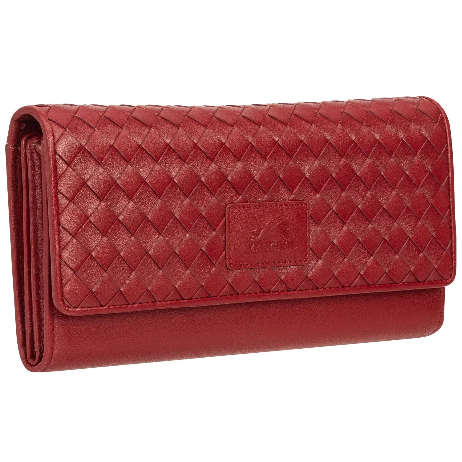 Mancini BASKET WEAVE RFID Secure Quadruple Fold Wallet