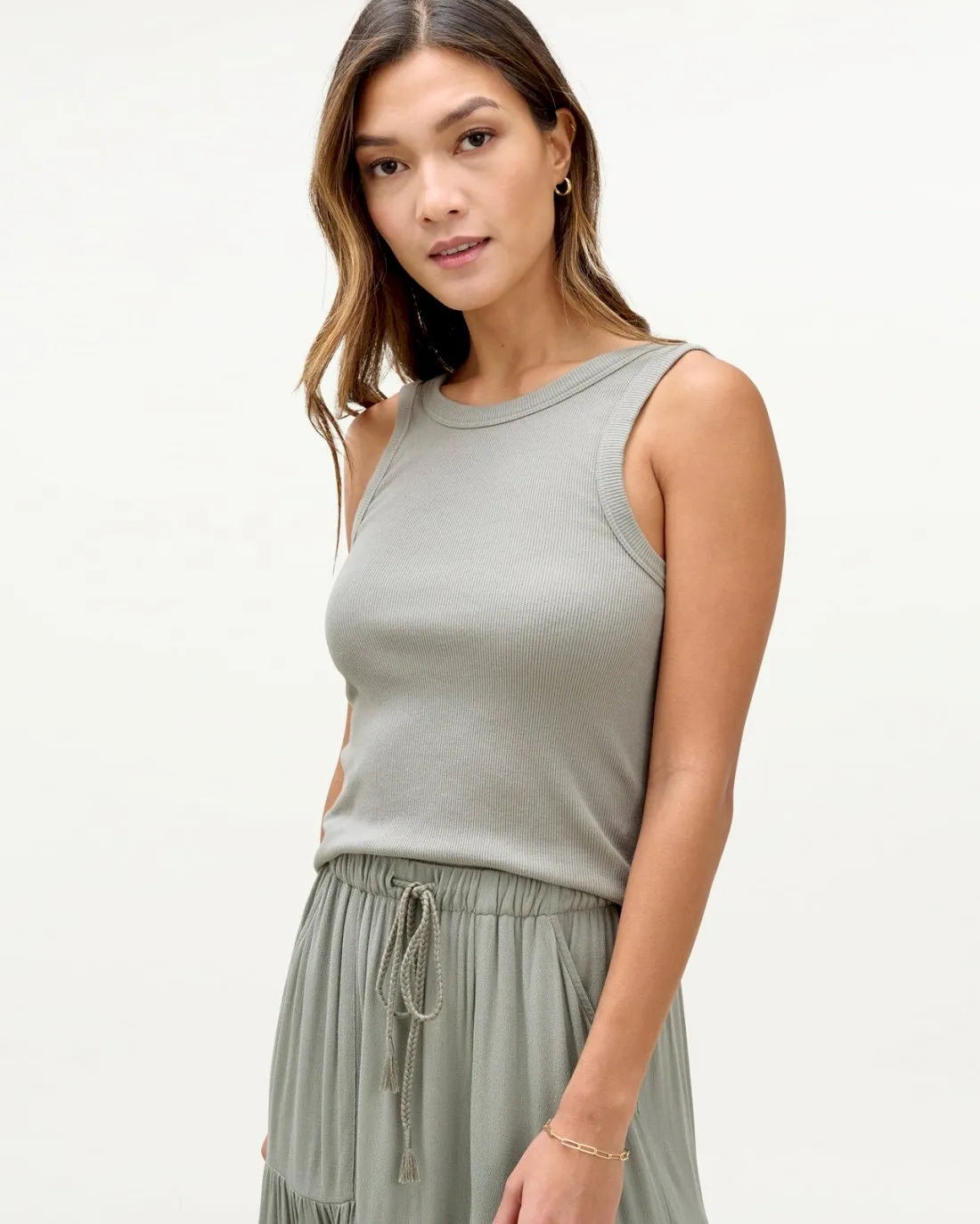 Mary Lawless Lee x Splendid Solid Scoop Back Rib Tank