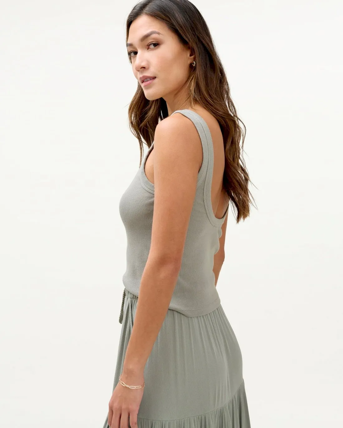 Mary Lawless Lee x Splendid Solid Scoop Back Rib Tank