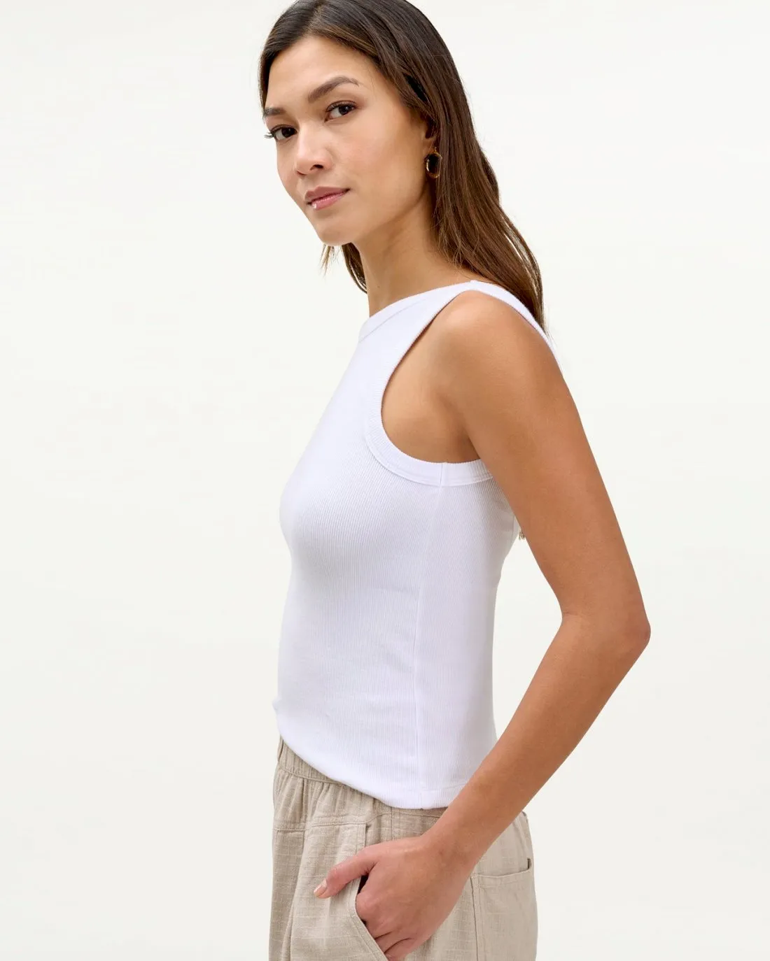 Mary Lawless Lee x Splendid Solid Scoop Back Rib Tank