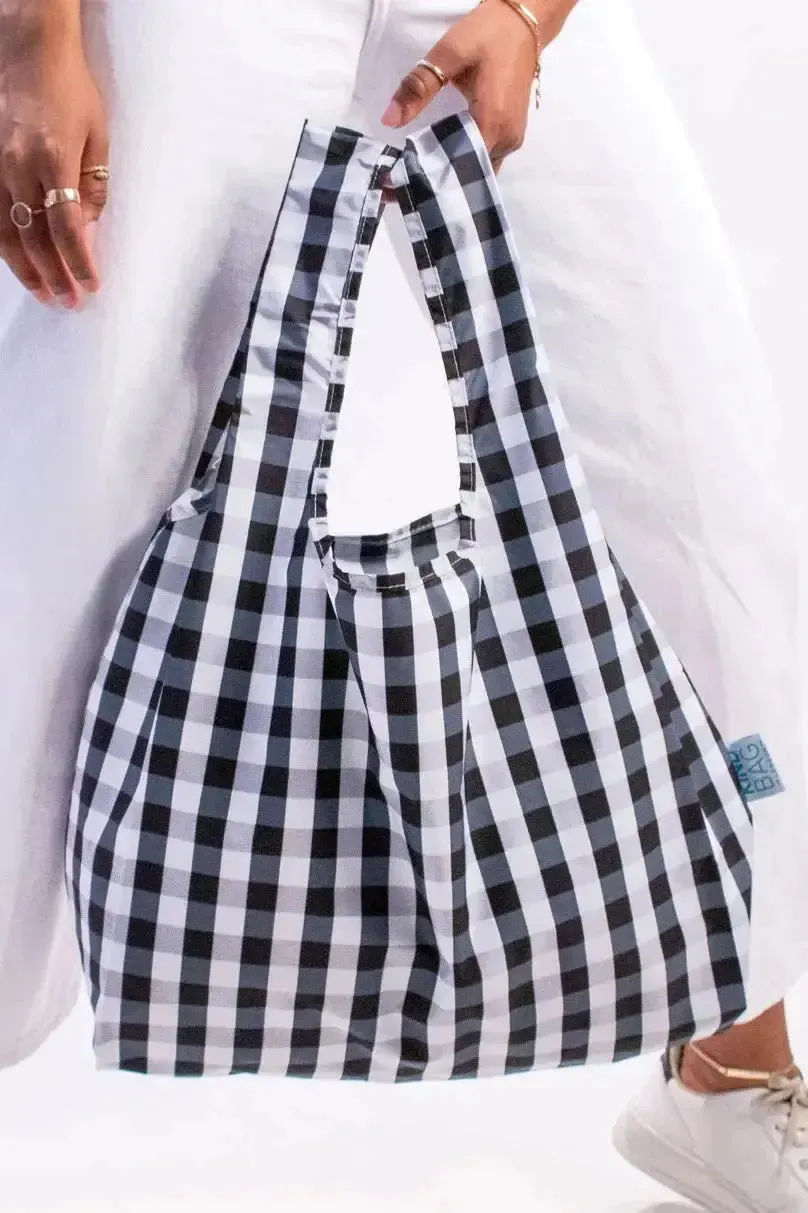 Medium Reusable Bag | Gingham Black & White