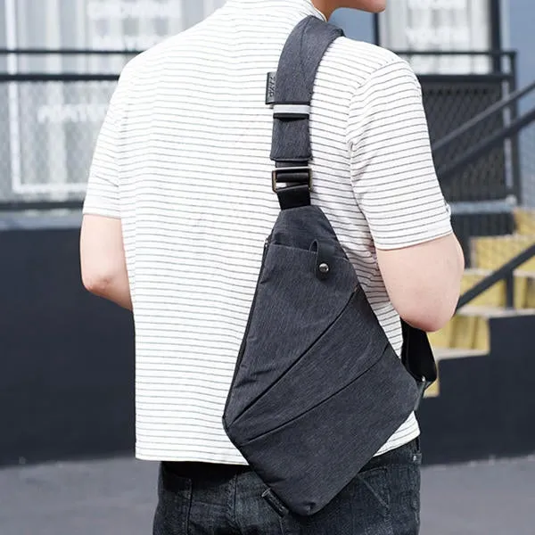 Men Hidden Crossbody Shoulder Bag Anti Theft Messenger Bag Motorcycle Chest Pack