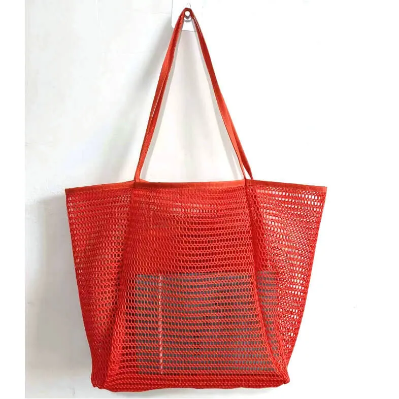 Mesh Beach Tote Bag Womens Shoulder Handbag For Summer