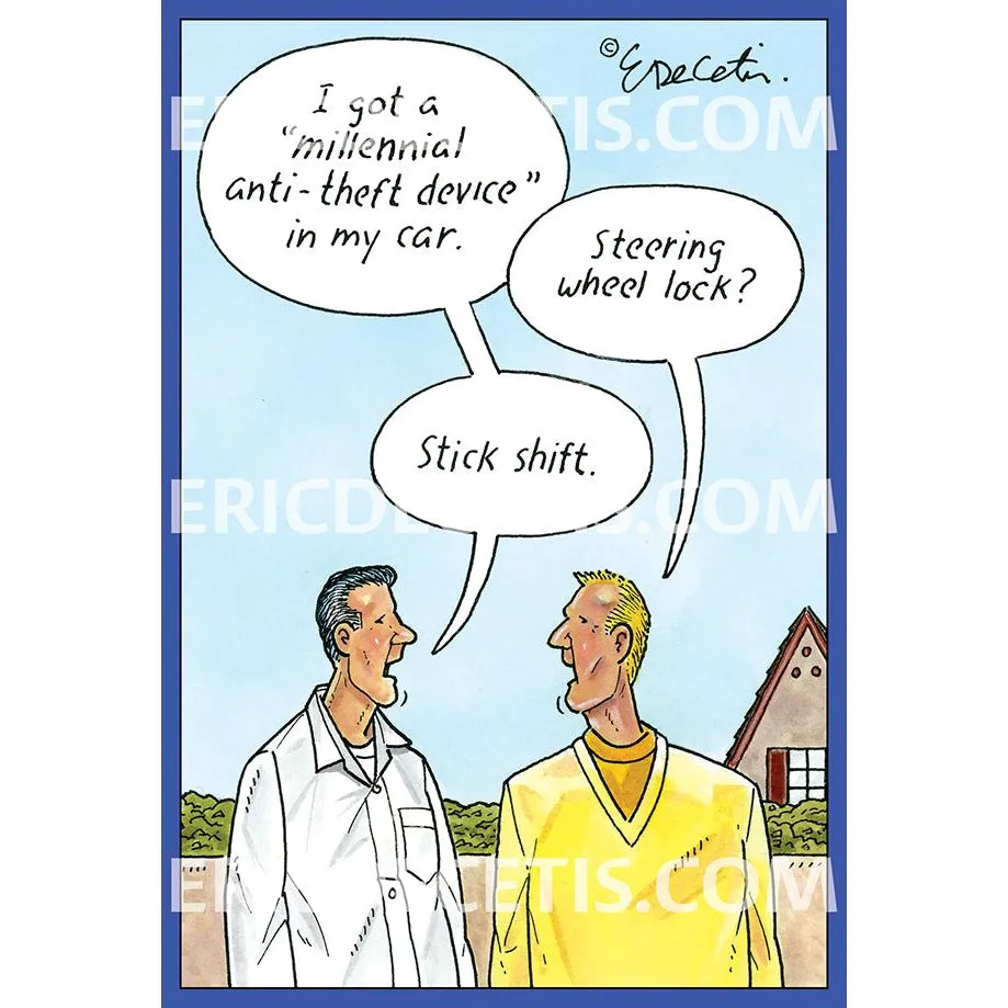 Millennial Stick Shift Birthday Card Eric Decetis 30434