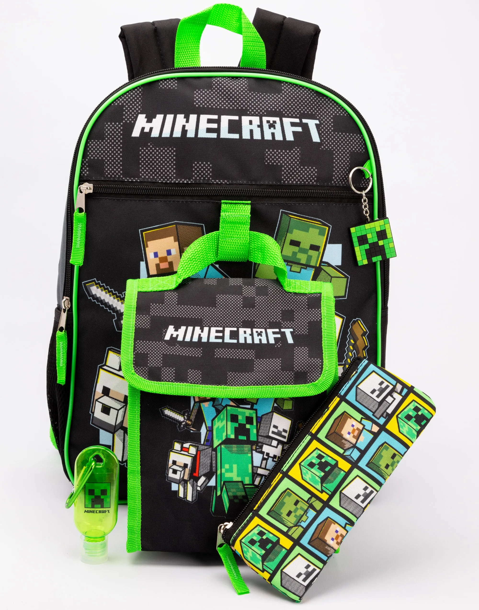 Minecraft 5 Piece Backpack & Lunch Bag School Set For Kids