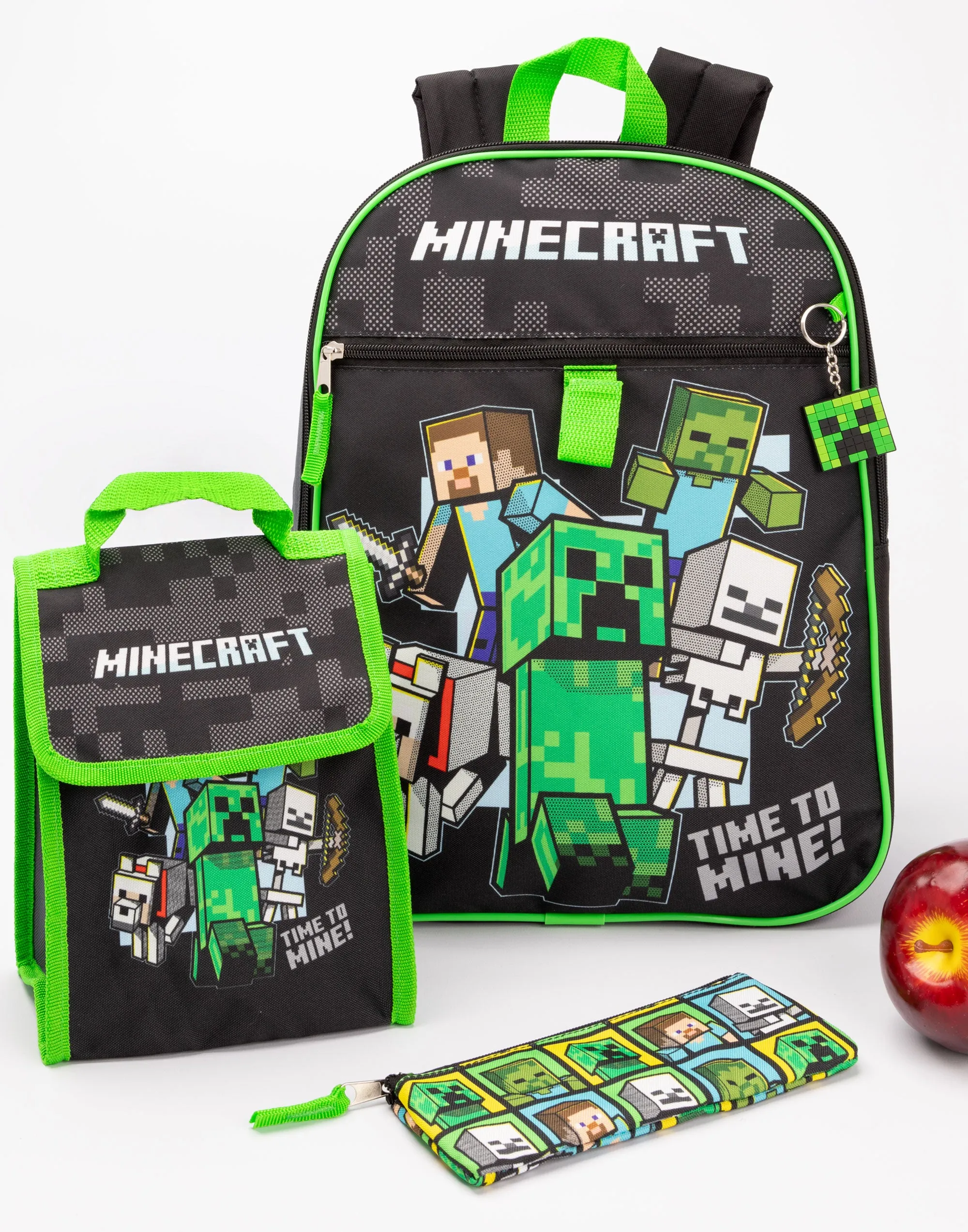 Minecraft 5 Piece Backpack & Lunch Bag School Set For Kids