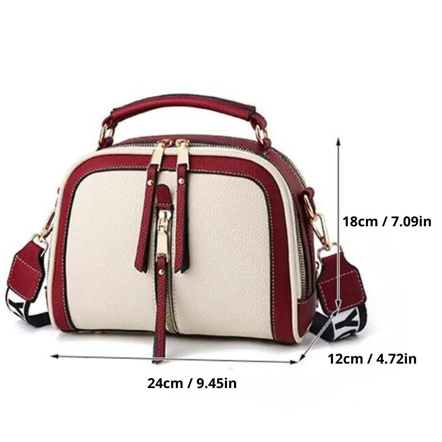 Modern Two-Tone Crossbody Bag with Wide Strap