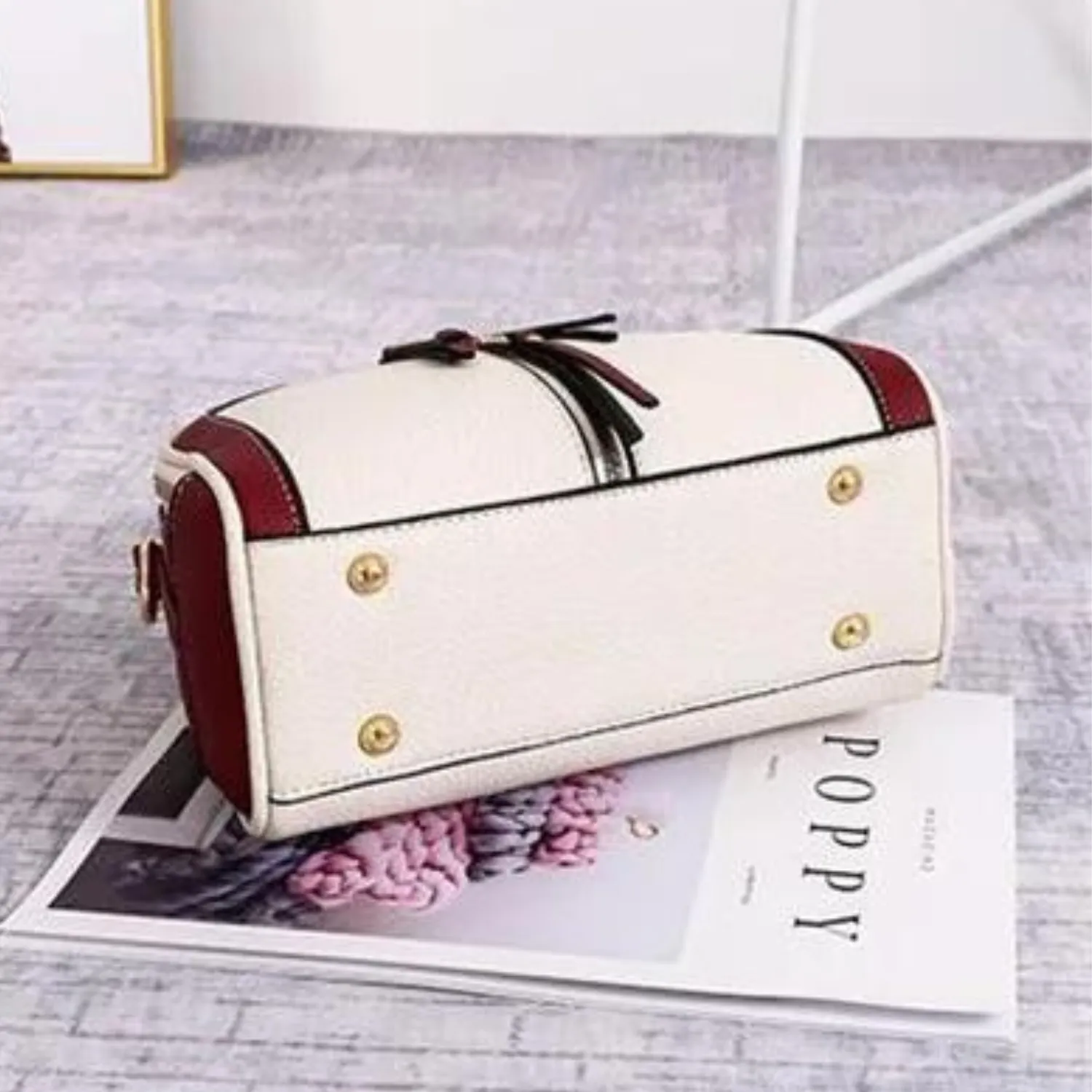 Modern Two-Tone Crossbody Bag with Wide Strap