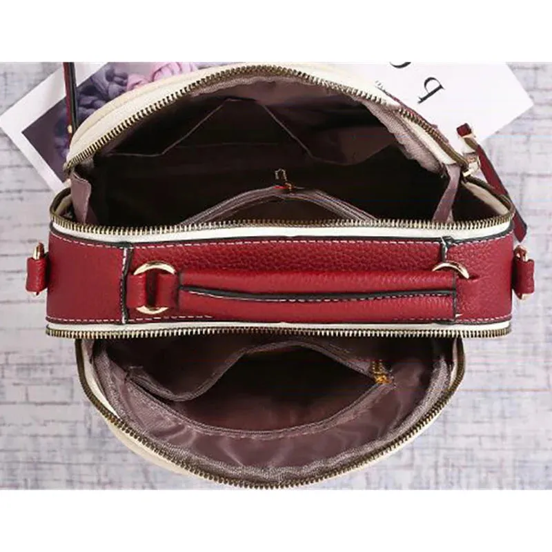 Modern Two-Tone Crossbody Bag with Wide Strap