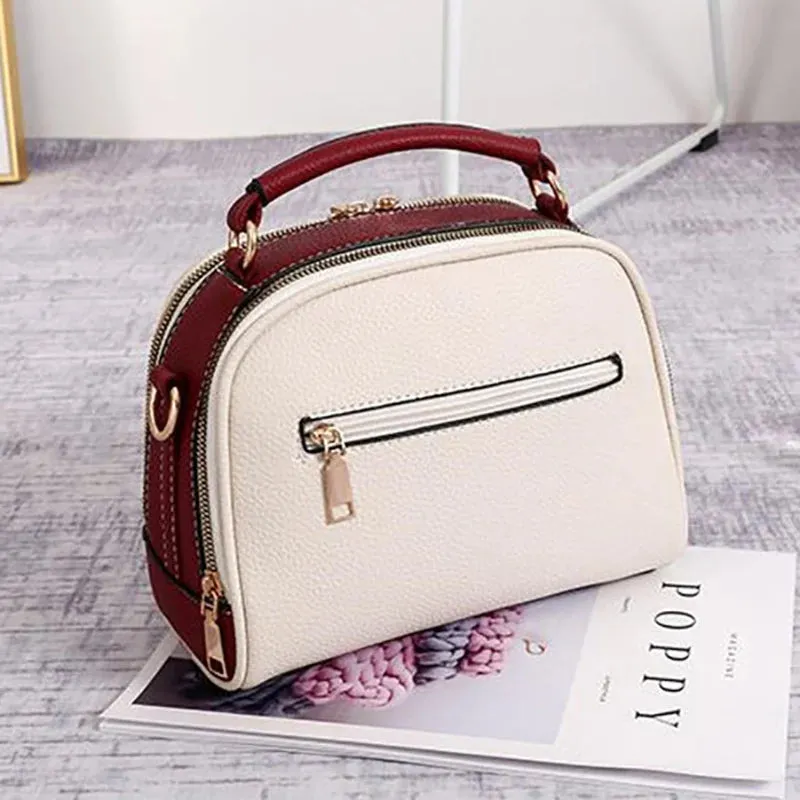 Modern Two-Tone Crossbody Bag with Wide Strap