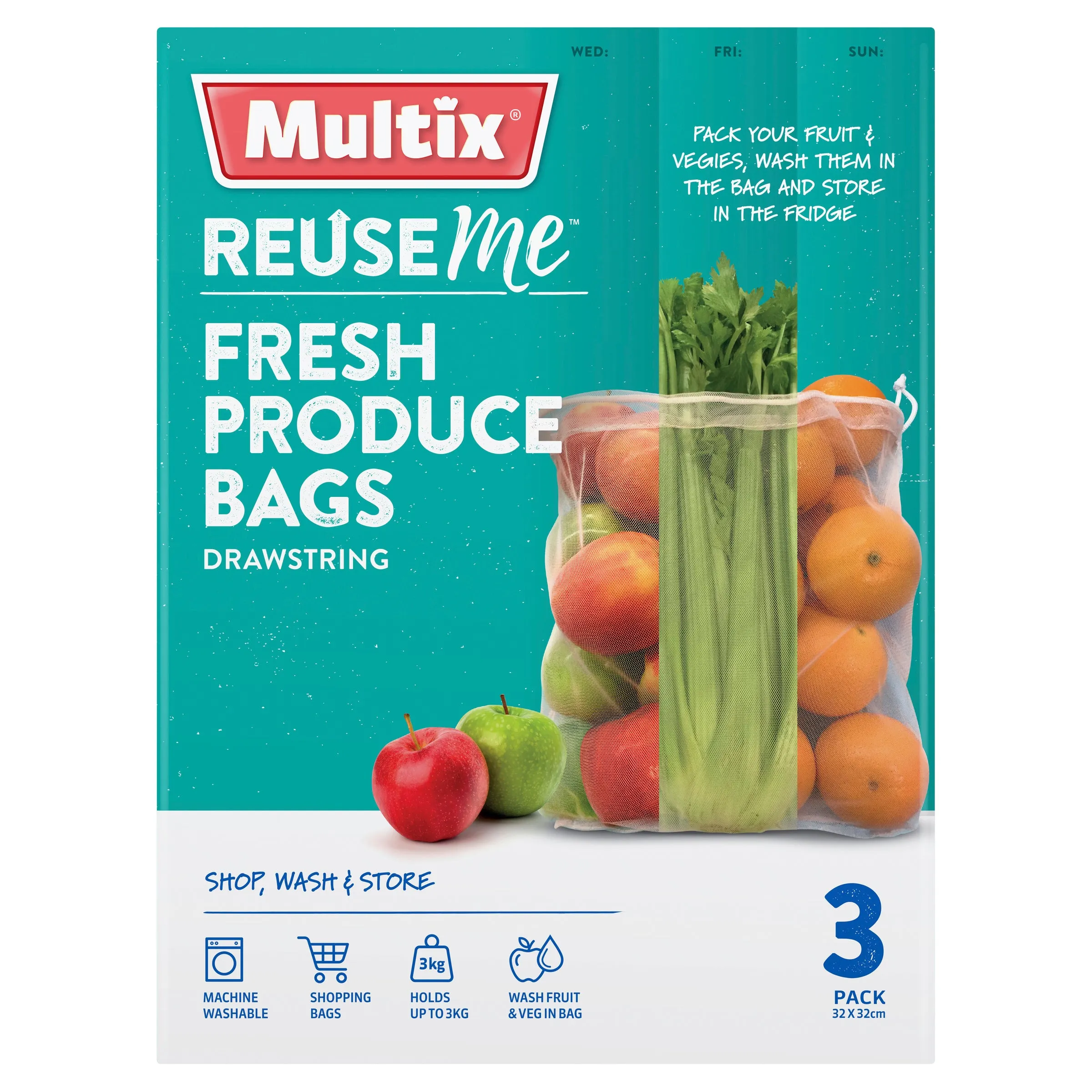 Multix ReuseMe Fresh Produce Bags 3 pack