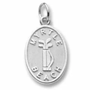 Myrtle Beach Golf Bag Charm In 14K White Gold