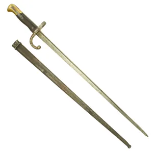 Original Austrian Peabody Martini Gras-style T-back Bayonet by OE Steyr with Scabbard - dated 1882