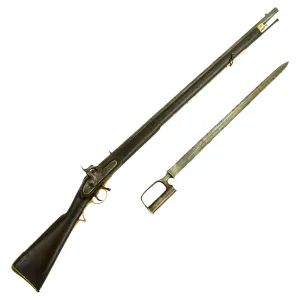 Original British East India Company P1842 Sappers & Miners Model E Short Musket with Sword Bayonet