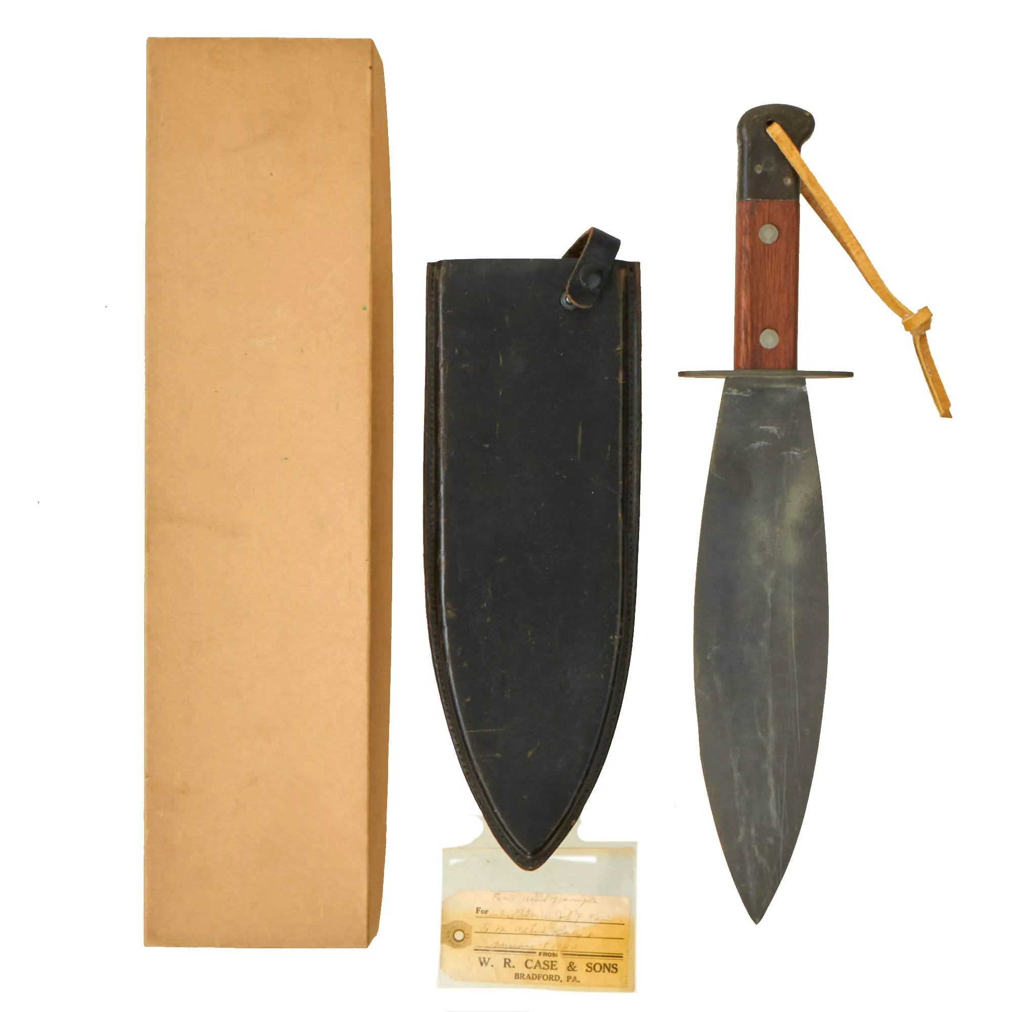 Original British WWII OSS Smatchet Heavy Fighting Knife with Scabbard and Original Box - New Old Stock